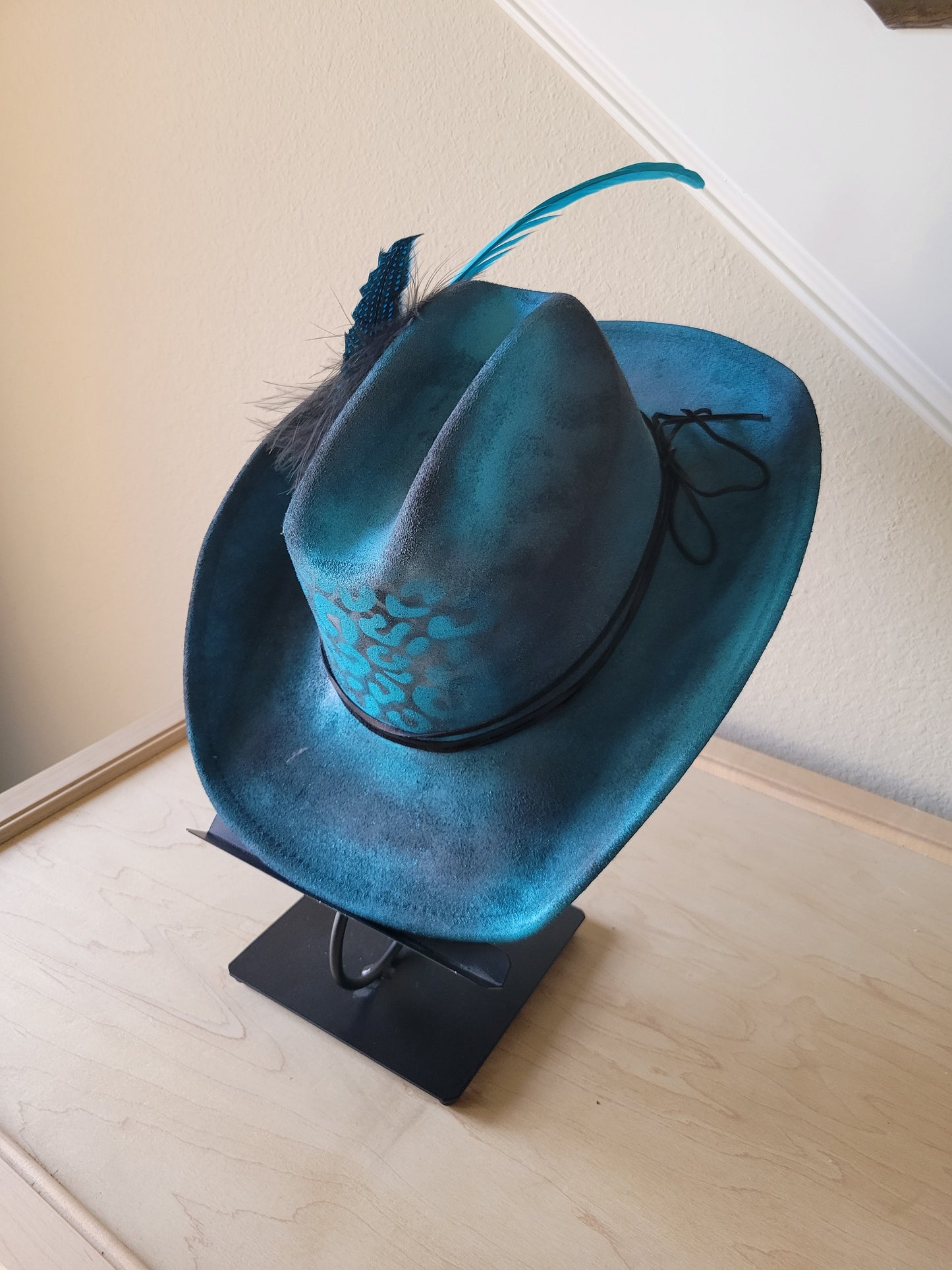 CUSTOM Hand-Painted Cowgirl Western Boho Hat & Band (A22)