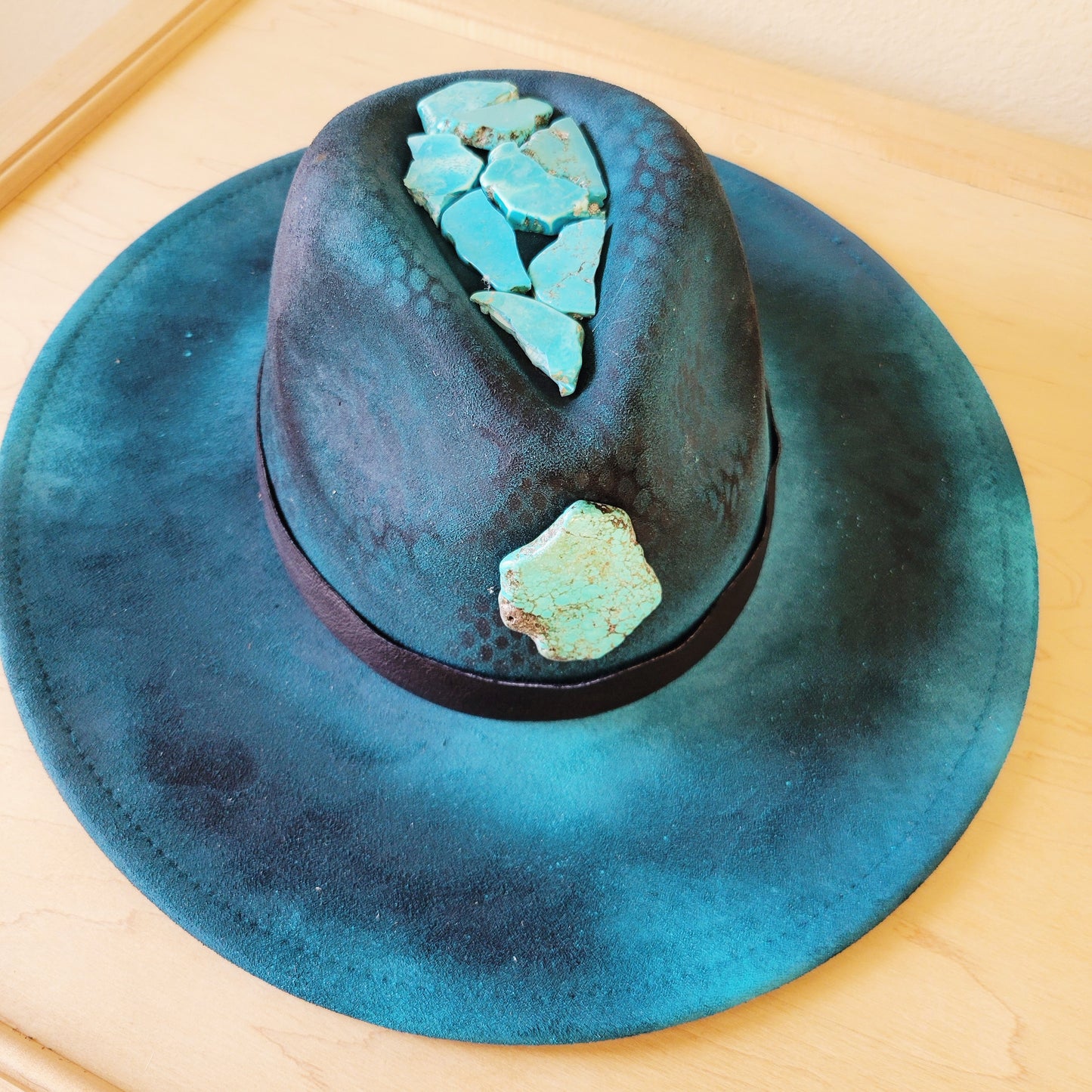 CUSTOM Hand-Painted Cowgirl Western Boho Hat & Band (A52)