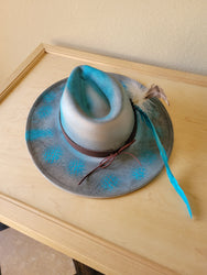 CUSTOM Hand-Painted Cowgirl Western Boho Hat & Band (A21)