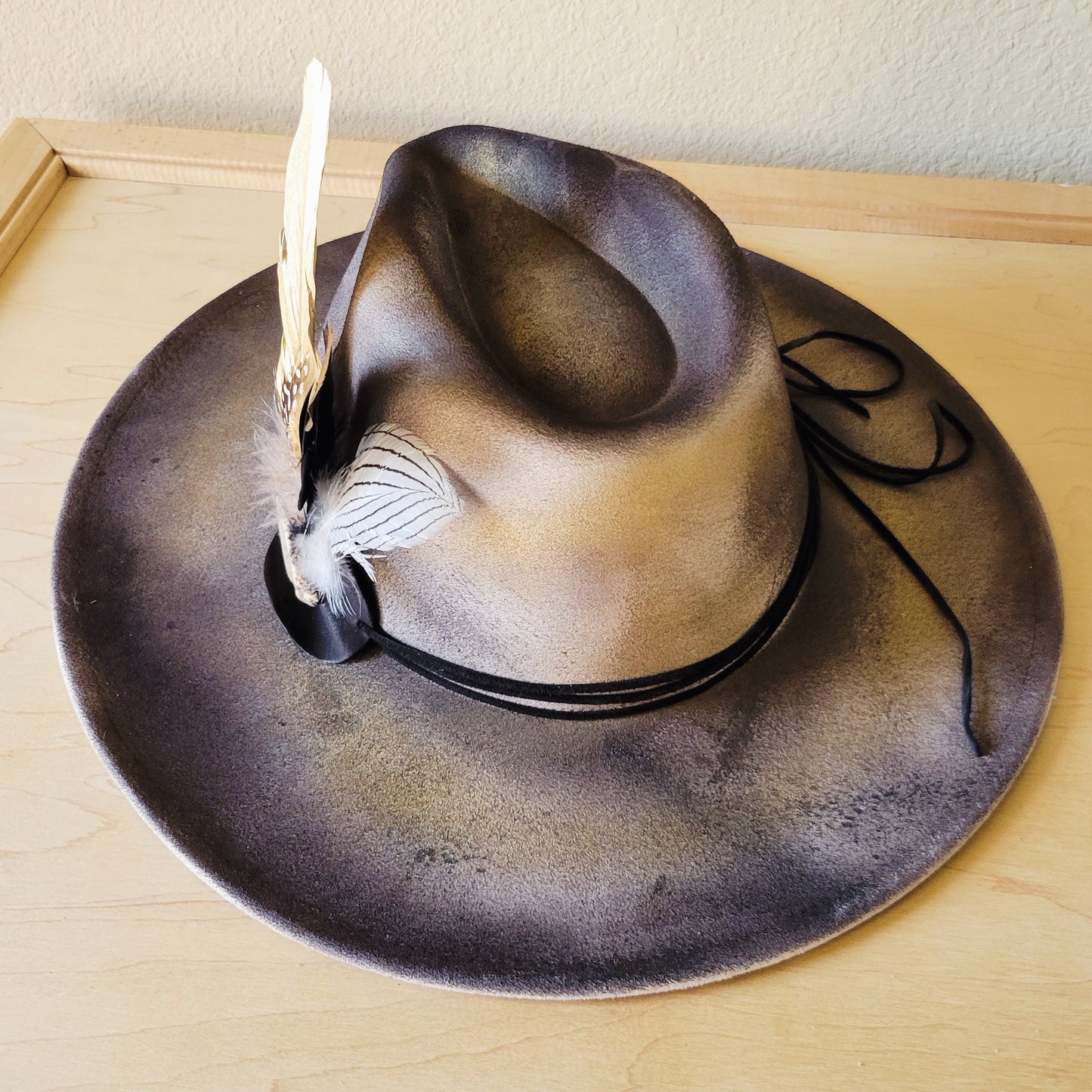 CUSTOM Hand-Painted Cowgirl Western Boho Hat & Band (A16)