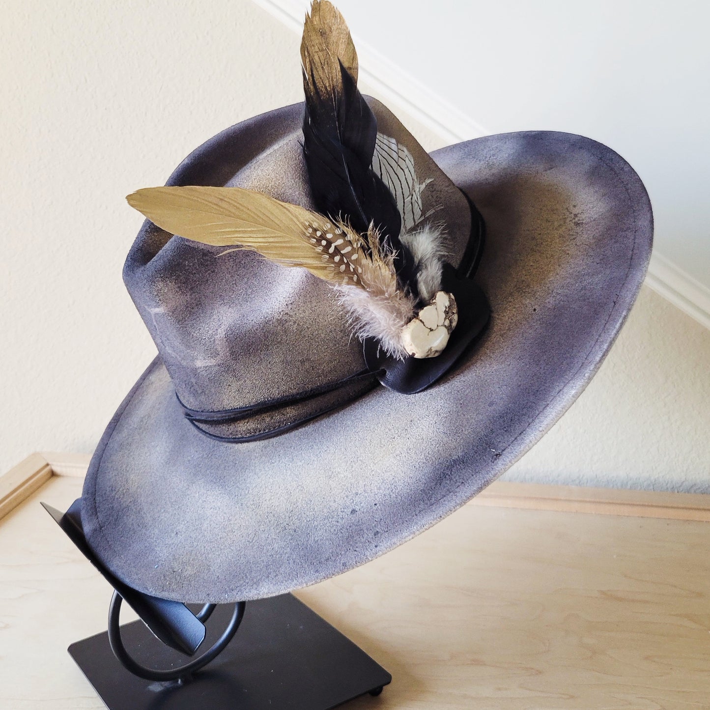 CUSTOM Hand-Painted Cowgirl Western Boho Hat & Band (A16)