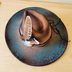 CUSTOM Hand-Painted Cowgirl Western Boho Hat & Band (A53)