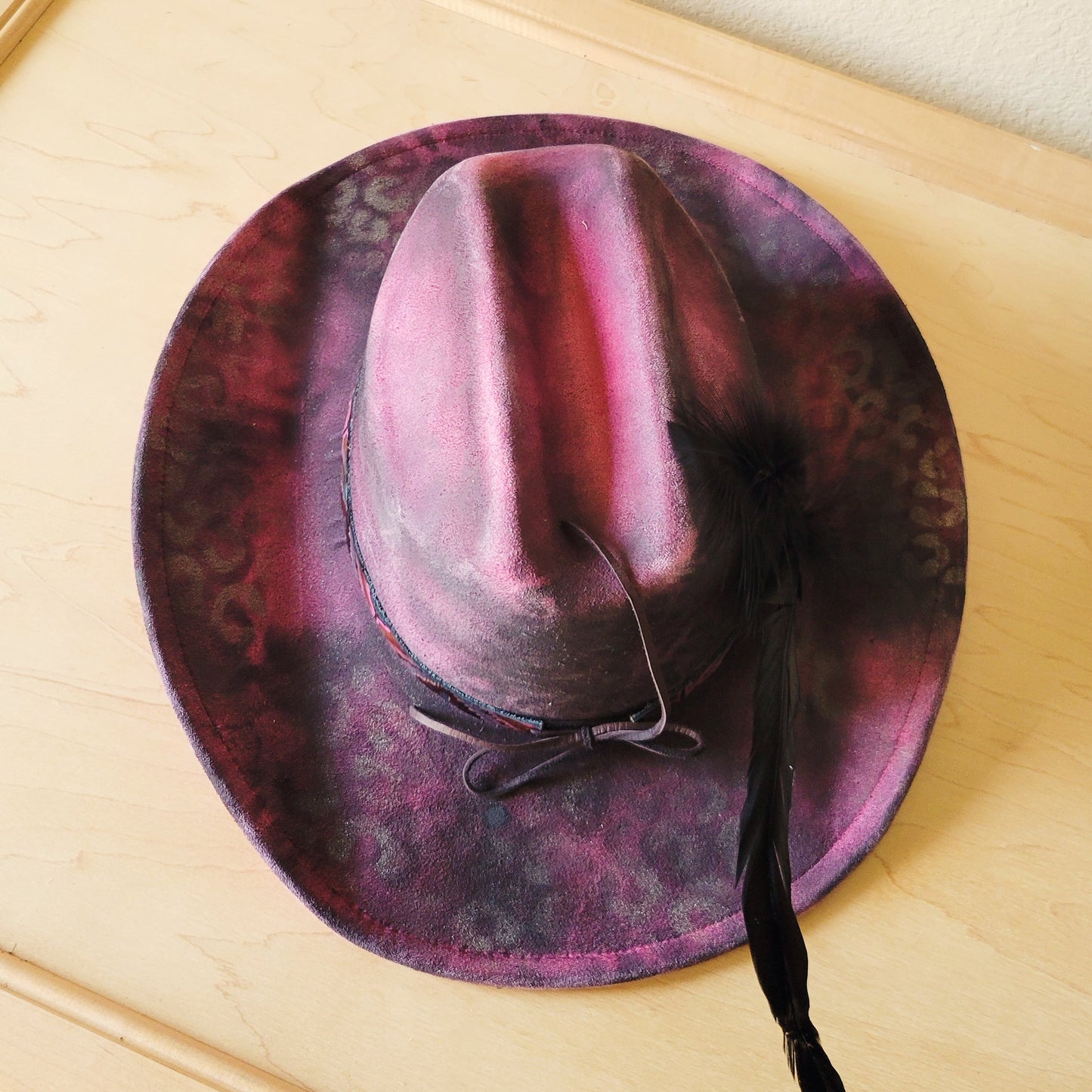 CUSTOM Hand-Painted Cowgirl Western Boho Hat & Band (A14)