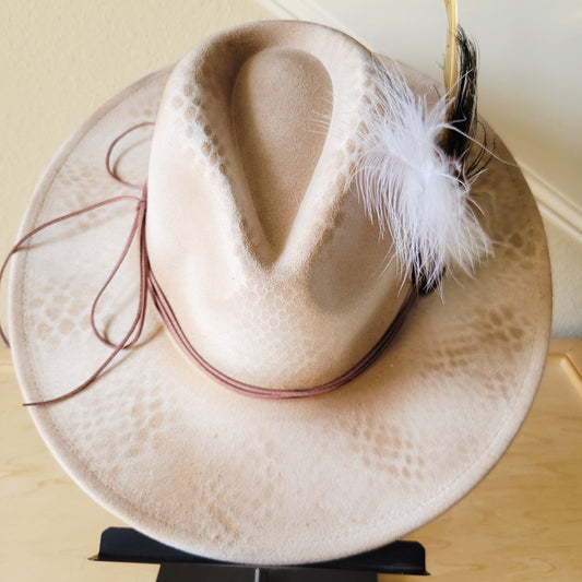 CUSTOM Hand-Painted Cowgirl Western Boho Hat & Band (A27)