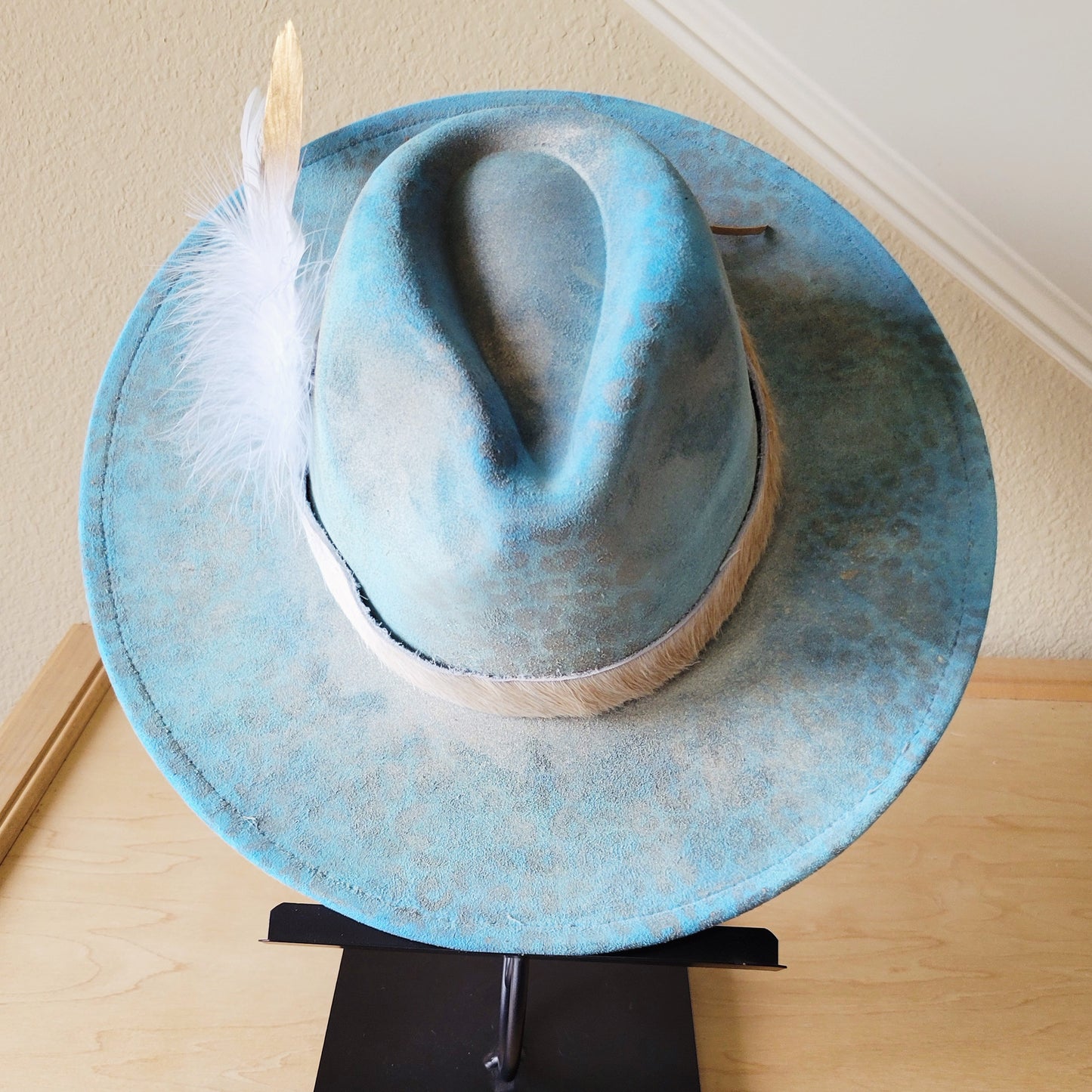 CUSTOM Hand-Painted Cowgirl Western Boho Hat & Band (A33)