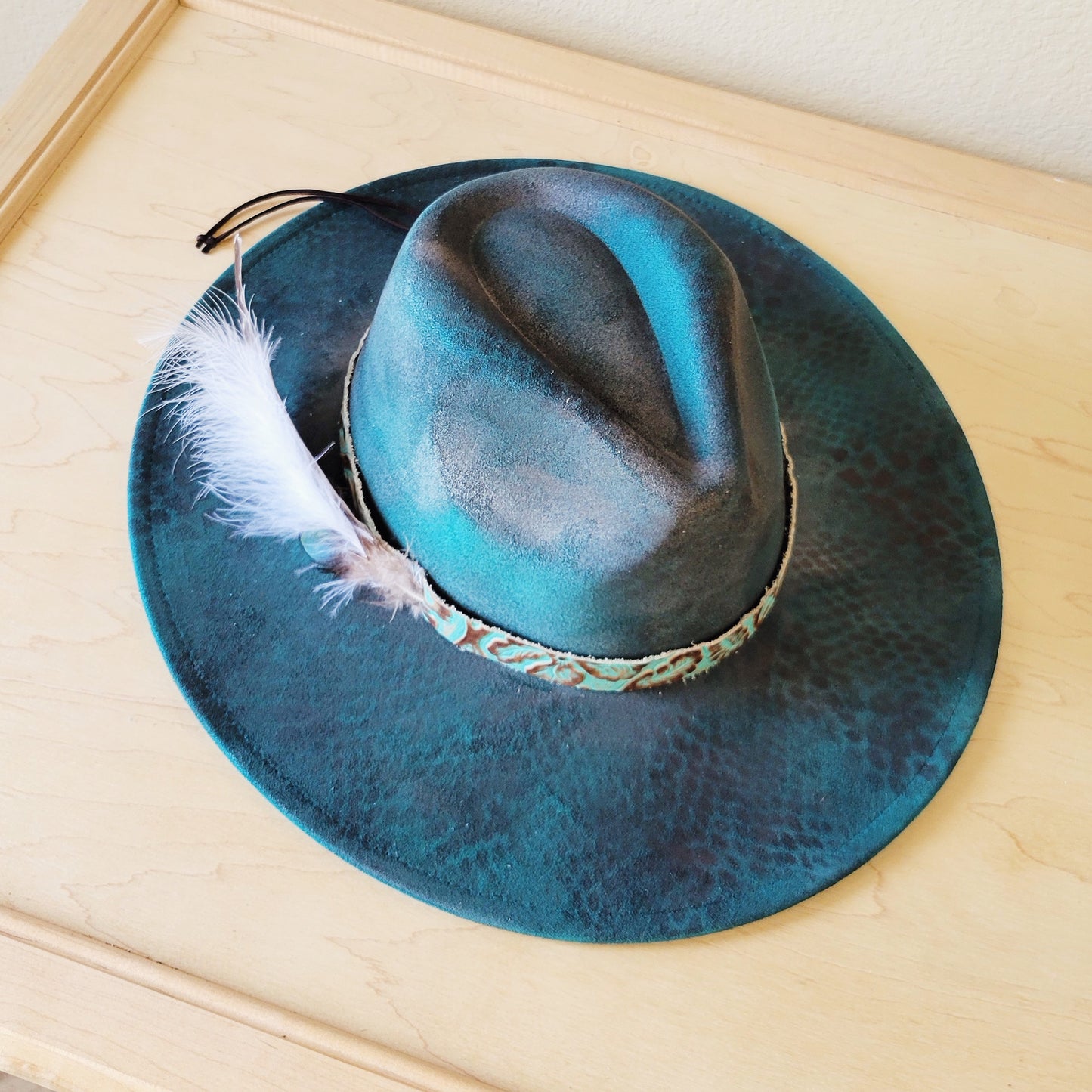 CUSTOM Hand-Painted Cowgirl Western Boho Hat & Band (A46)