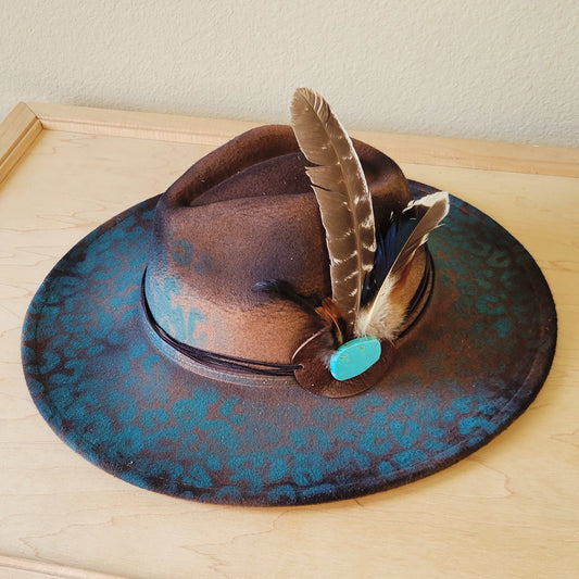 CUSTOM Hand-Painted Cowgirl Western Boho Hat & Band (A53)