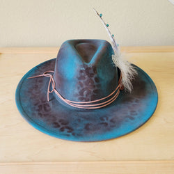 CUSTOM Hand-Painted Cowgirl Western Boho Hat & Band (A44)