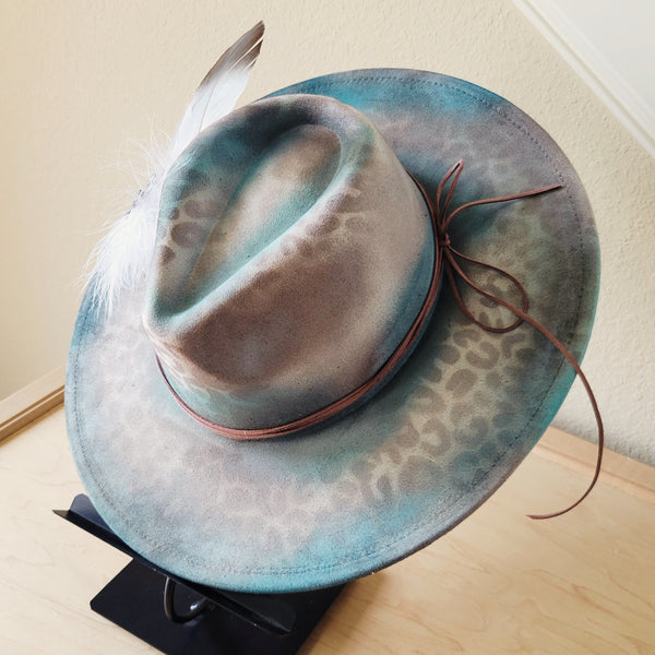 CUSTOM Hand-Painted Cowgirl Western Boho Hat & Band (A30)