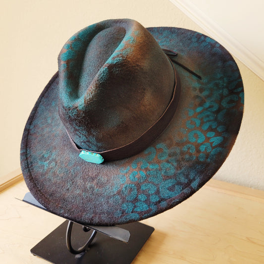 CUSTOM Hand-Painted Cowgirl Western Boho Hat & Band (A39)