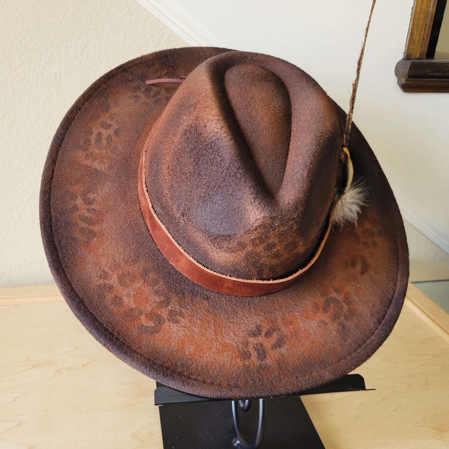 CUSTOM Hand-Painted Cowgirl Western Boho Hat & Band (A35)