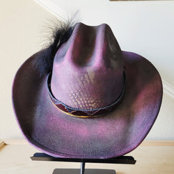 CUSTOM Hand-Painted Cowgirl Western Boho Hat & Band (A15)