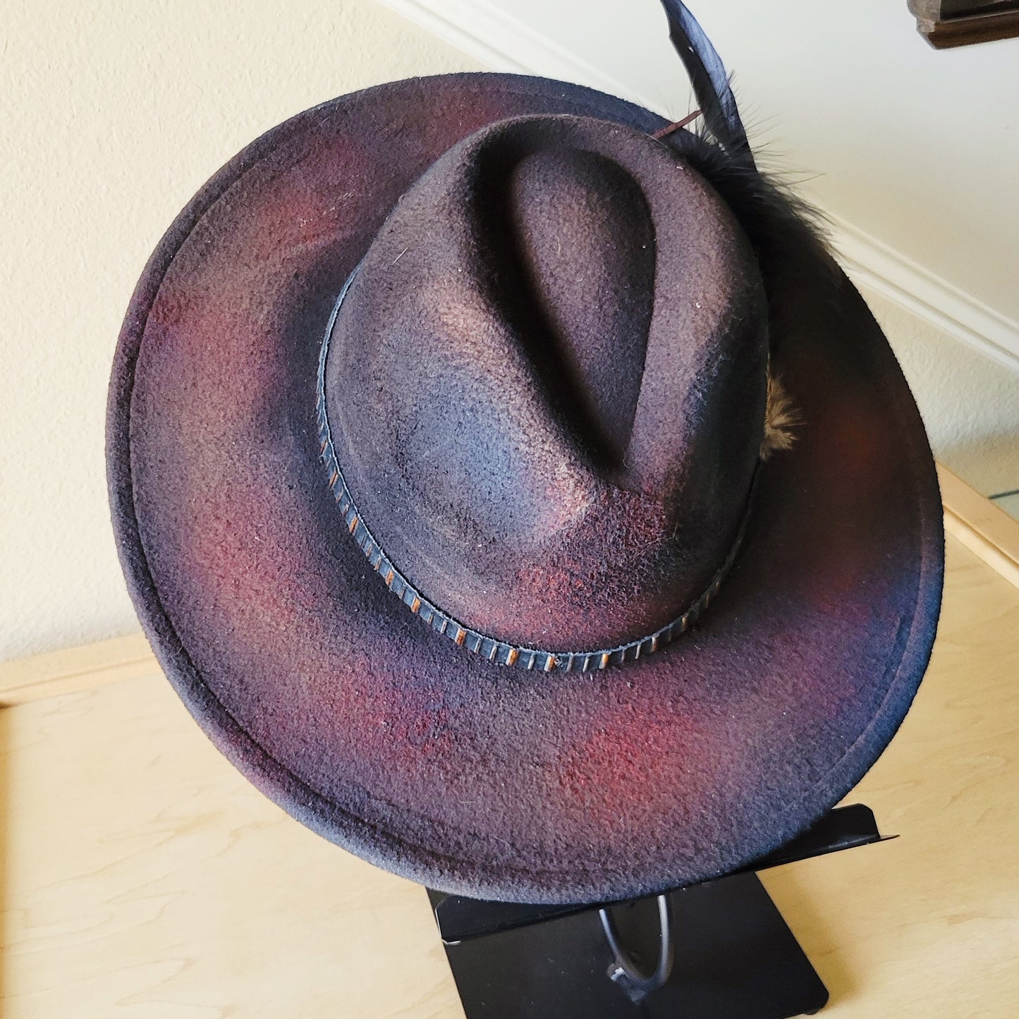 CUSTOM Hand-Painted Cowgirl Western Boho Hat & Band (A24)