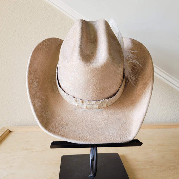 CUSTOM Hand-Painted Cowgirl Western Boho Hat & Band (A26)