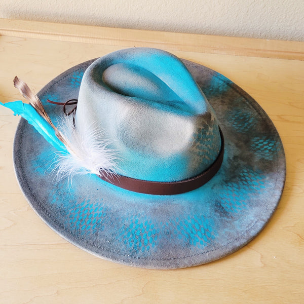 CUSTOM Hand-Painted Cowgirl Western Boho Hat & Band (A21)