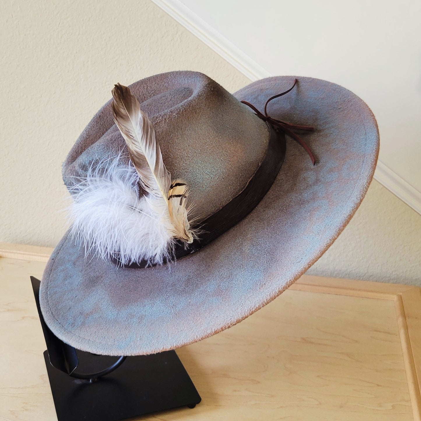 CUSTOM Hand-Painted Cowgirl Western Boho Hat & Band (A41)