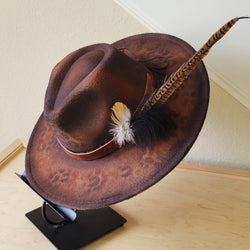 CUSTOM Hand-Painted Cowgirl Western Boho Hat & Band (A35)