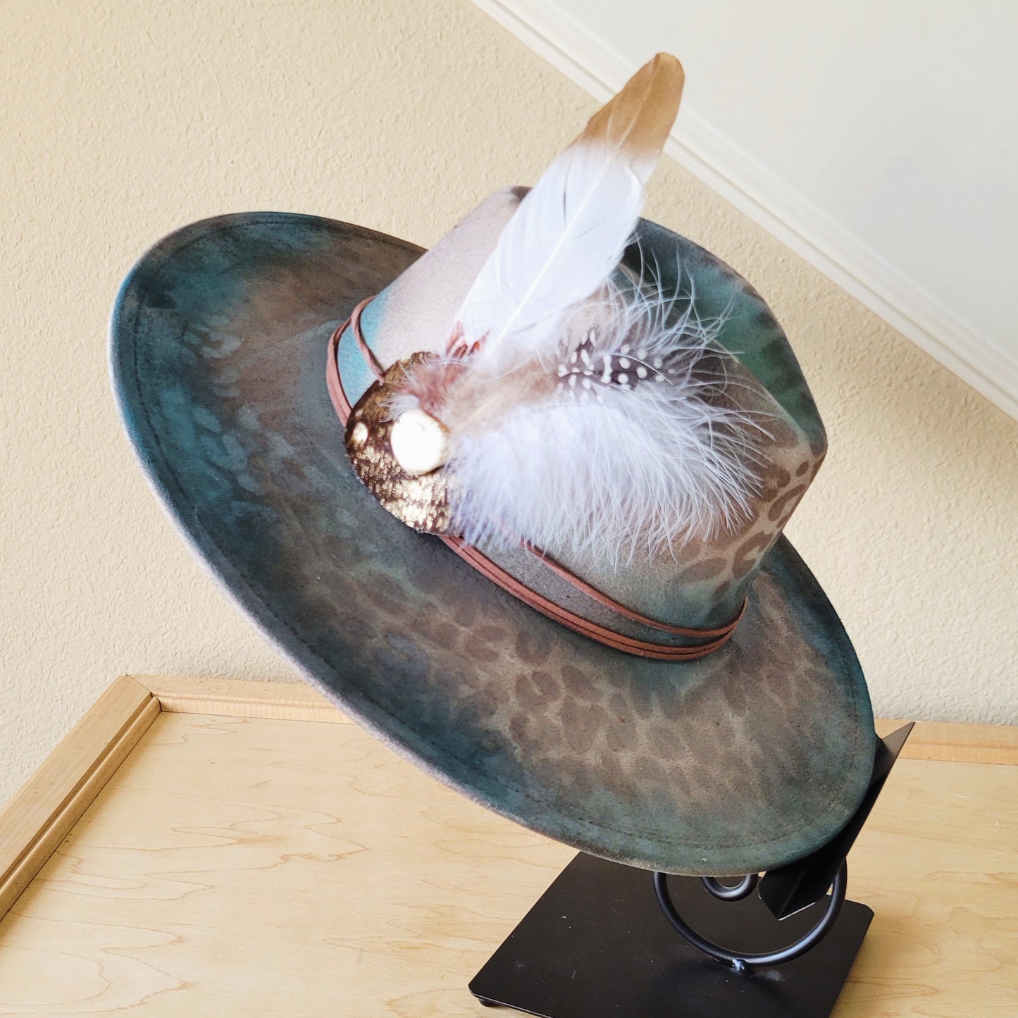 CUSTOM Hand-Painted Cowgirl Western Boho Hat & Band (A30)