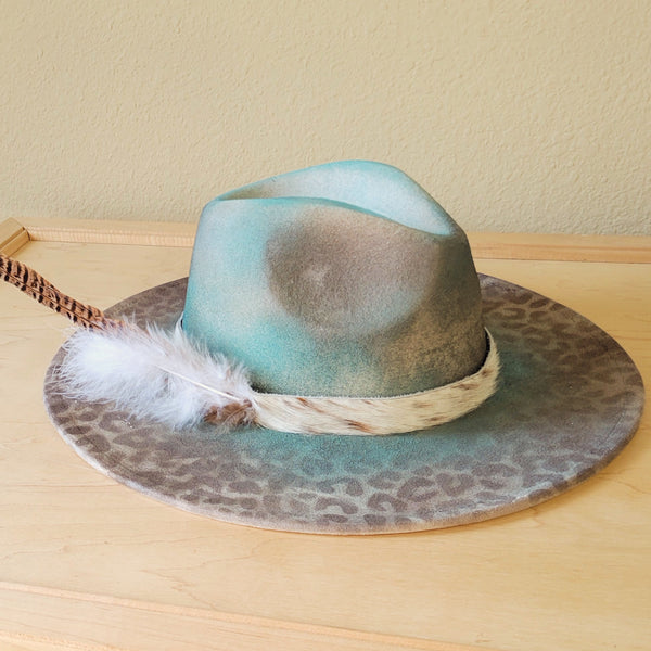 CUSTOM Hand-Painted Cowgirl Western Boho Hat & Band (A55)