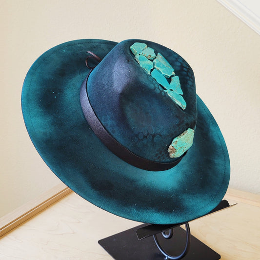 CUSTOM Hand-Painted Cowgirl Western Boho Hat & Band (A52)