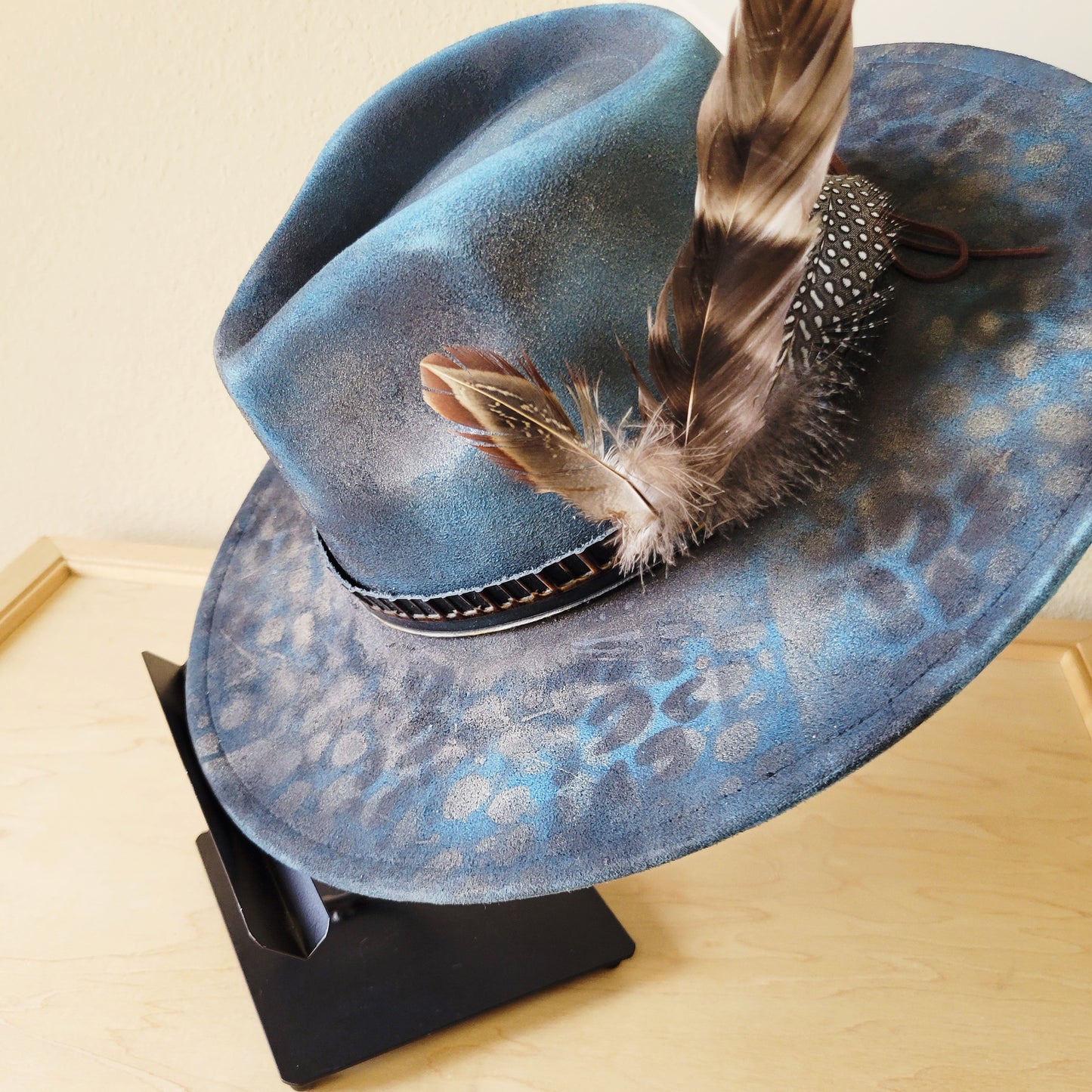 CUSTOM Hand-Painted Cowgirl Western Boho Hat & Band (A32)