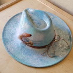 CUSTOM Hand-Painted Cowgirl Western Boho Hat & Band (A18)