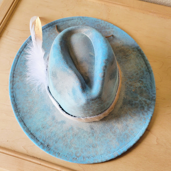 CUSTOM Hand-Painted Cowgirl Western Boho Hat & Band (A33)