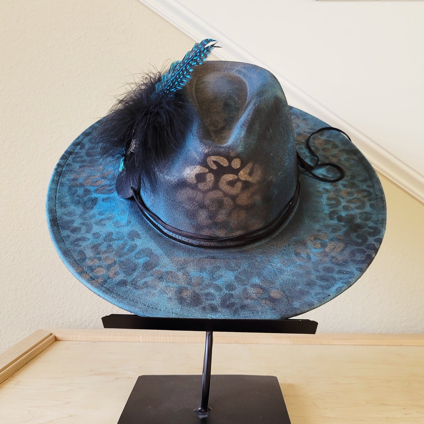 CUSTOM Hand-Painted Cowgirl Western Boho Hat & Band (A47)