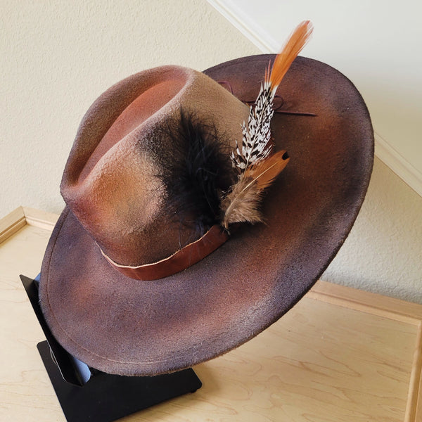 CUSTOM Hand-Painted Cowgirl Western Boho Hat & Band (A37)