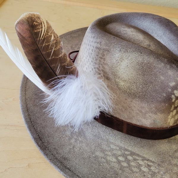 CUSTOM Hand-Painted Cowgirl Western Boho Hat & Band (A48)