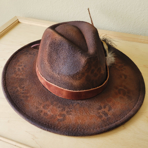 CUSTOM Hand-Painted Cowgirl Western Boho Hat & Band (A35)