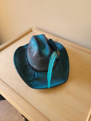 CUSTOM Hand-Painted Cowgirl Western Boho Hat & Band (A22)