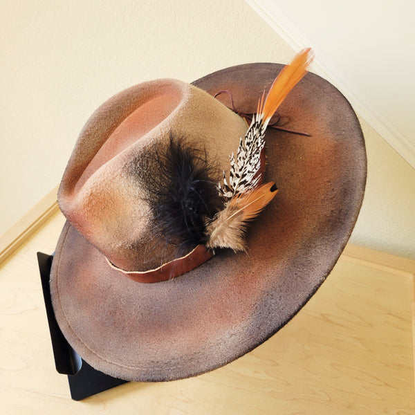 CUSTOM Hand-Painted Cowgirl Western Boho Hat & Band (A37)