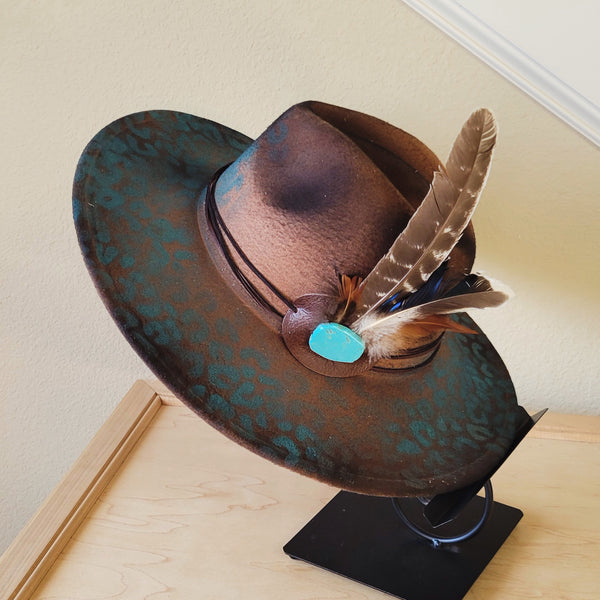 CUSTOM Hand-Painted Cowgirl Western Boho Hat & Band (A53)