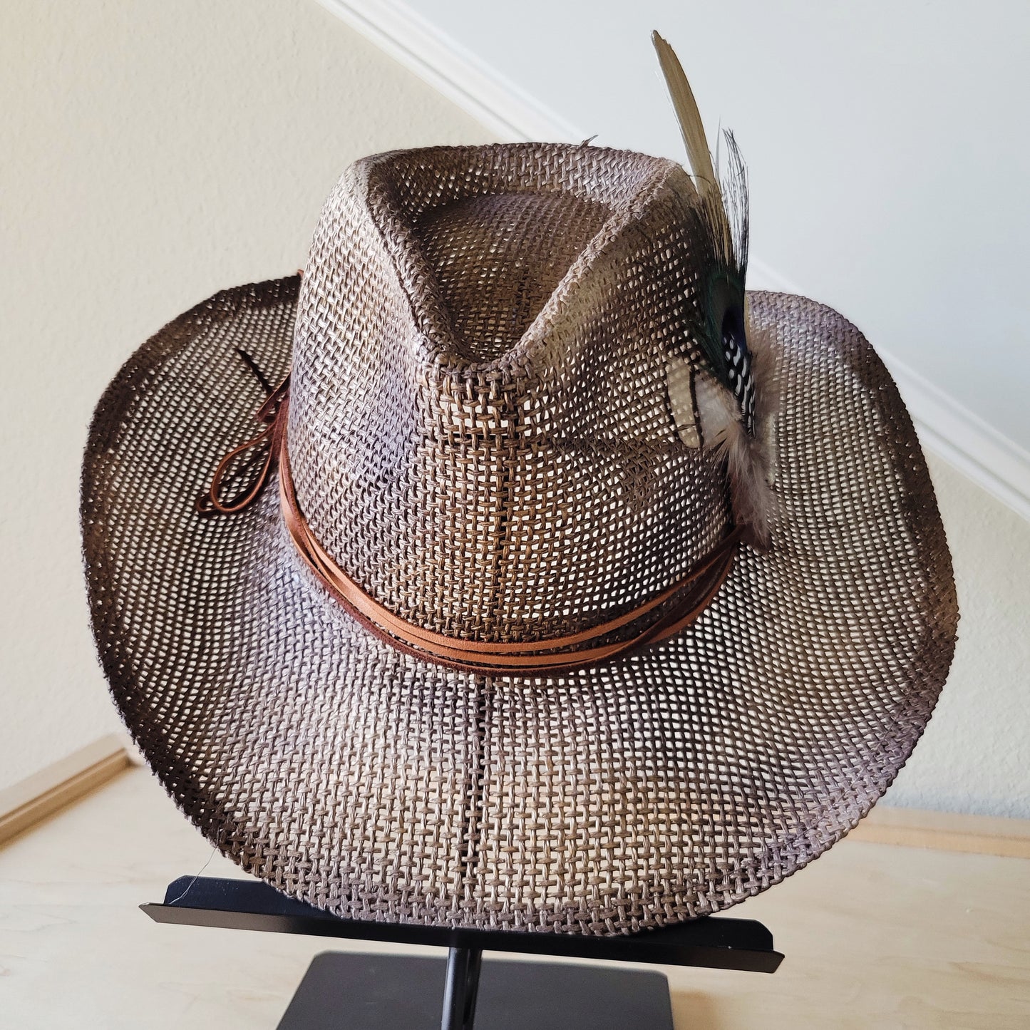 CUSTOM Hand-Painted Cowgirl Western Boho Hat & Band (A23)