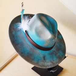 CUSTOM Hand-Painted Cowgirl Western Boho Hat & Band (A21)