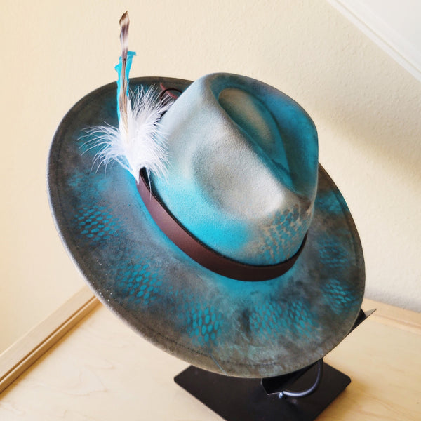 CUSTOM Hand-Painted Cowgirl Western Boho Hat & Band (A21)