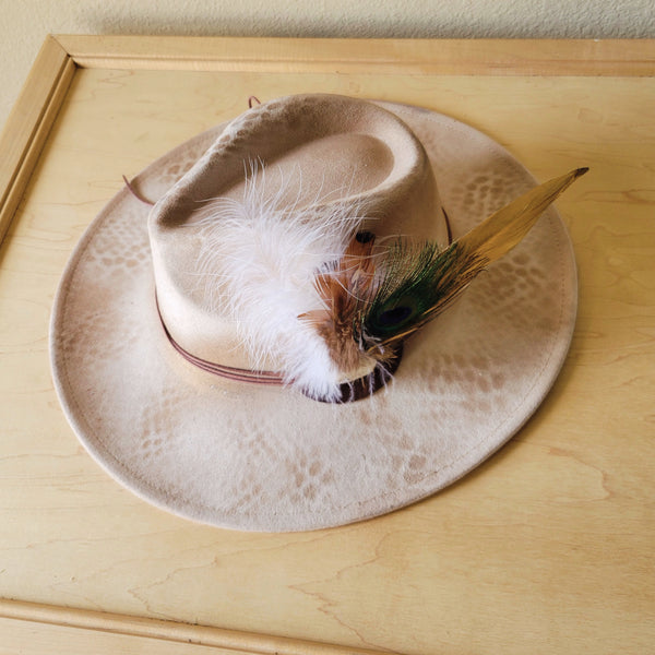 CUSTOM Hand-Painted Cowgirl Western Boho Hat & Band (A27)