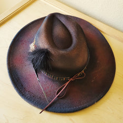 CUSTOM Hand-Painted Cowgirl Western Boho Hat & Band (A24)