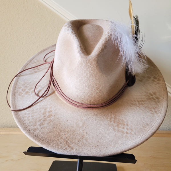 CUSTOM Hand-Painted Cowgirl Western Boho Hat & Band (A27)