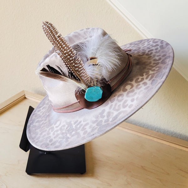 CUSTOM Hand-Painted Cowgirl Western Boho Hat & Band (A19)