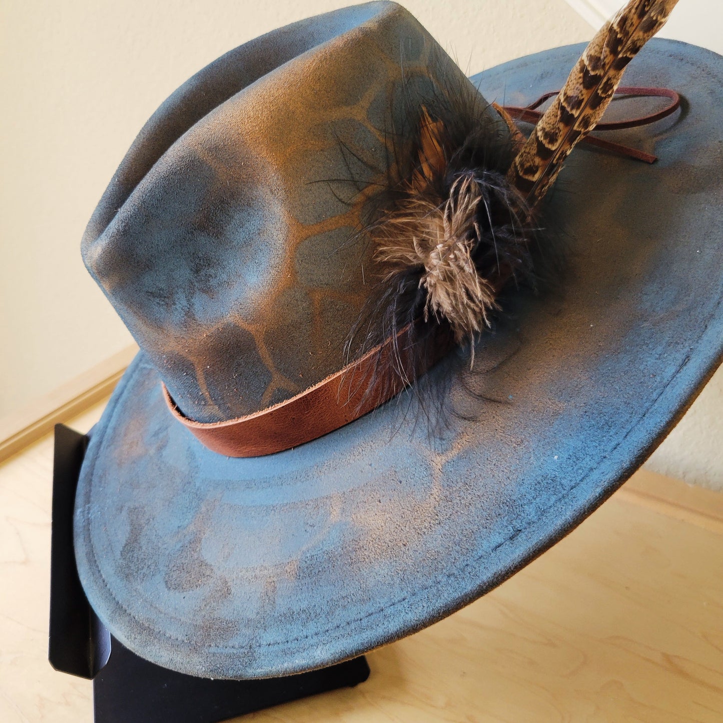 CUSTOM Hand-Painted Cowgirl Western Boho Hat & Band (A36)