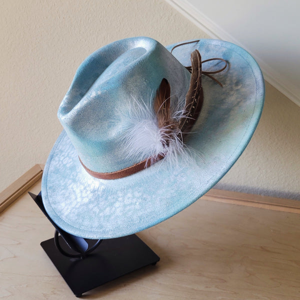 CUSTOM Hand-Painted Cowgirl Western Boho Hat & Band (A18)