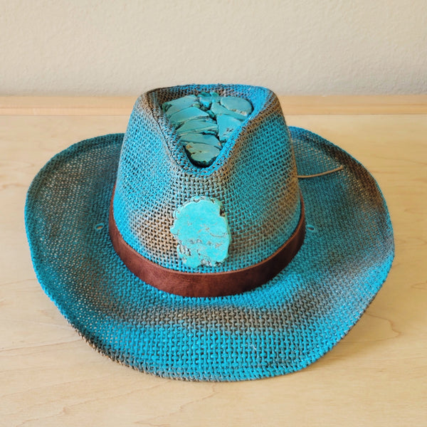 CUSTOM Hand-Painted Cowgirl Western Boho Hat & Band (A49)