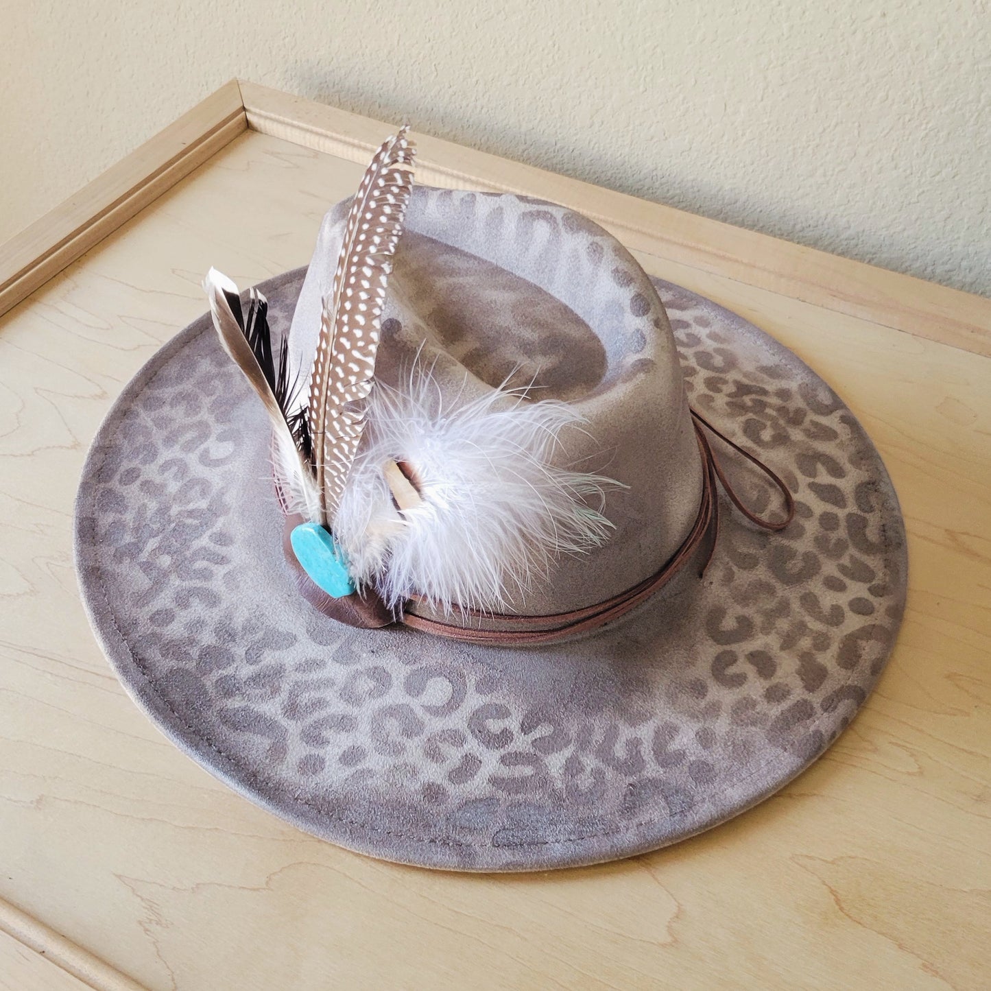 CUSTOM Hand-Painted Cowgirl Western Boho Hat & Band (A19)