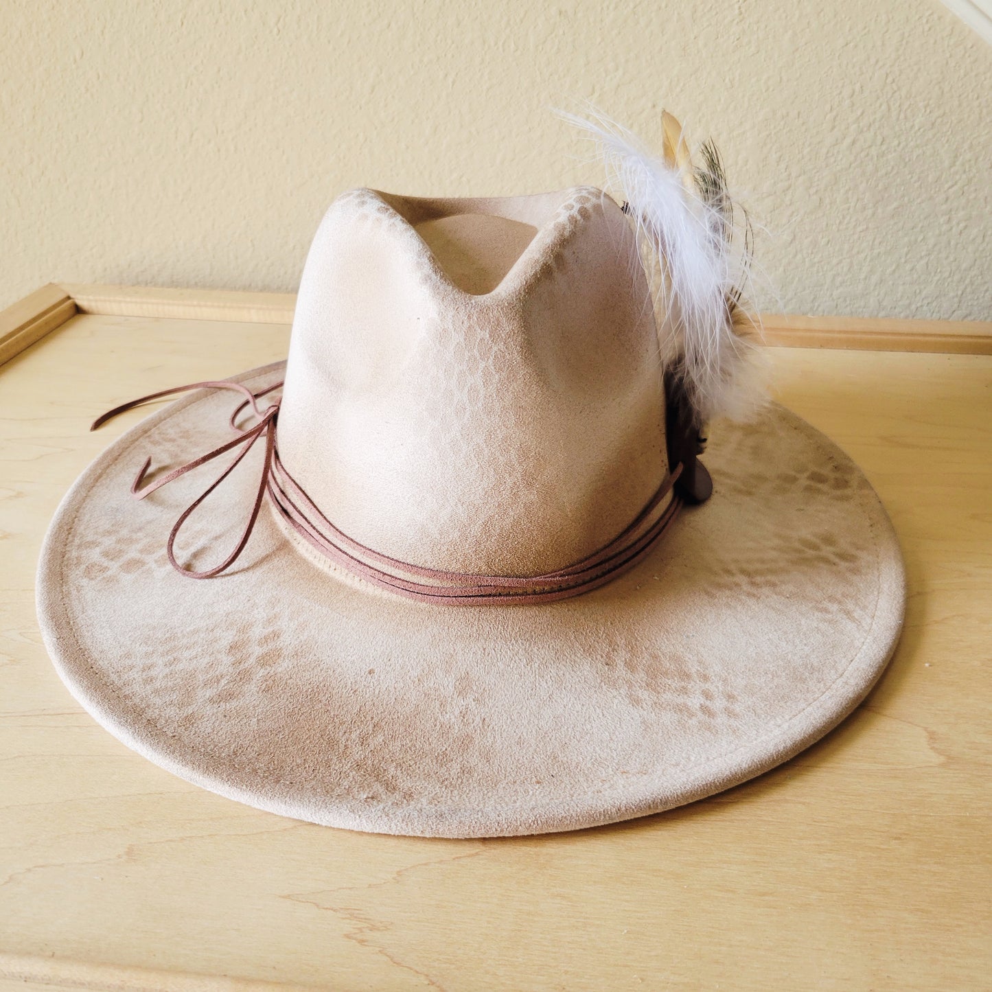 CUSTOM Hand-Painted Cowgirl Western Boho Hat & Band (A27)