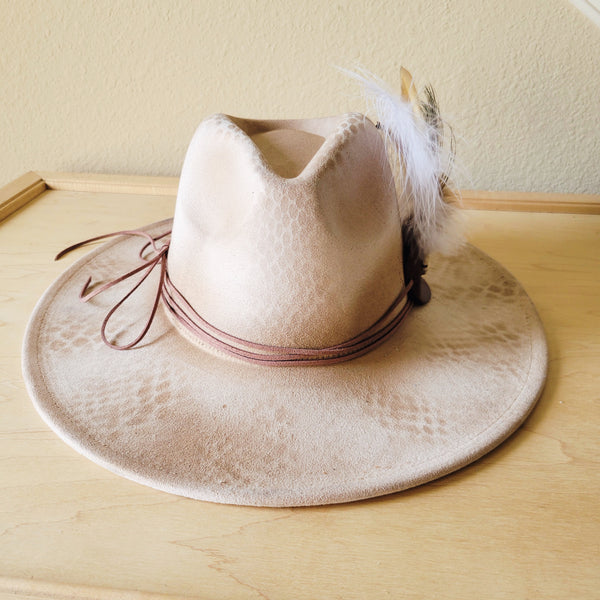 CUSTOM Hand-Painted Cowgirl Western Boho Hat & Band (A27)