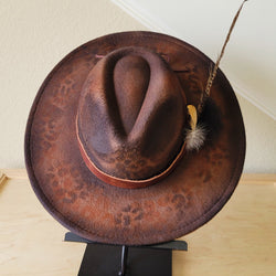 CUSTOM Hand-Painted Cowgirl Western Boho Hat & Band (A35)