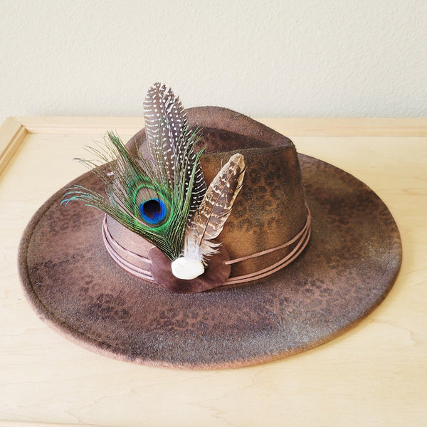 CUSTOM Hand-Painted Cowgirl Western Boho Hat & Band (A40)