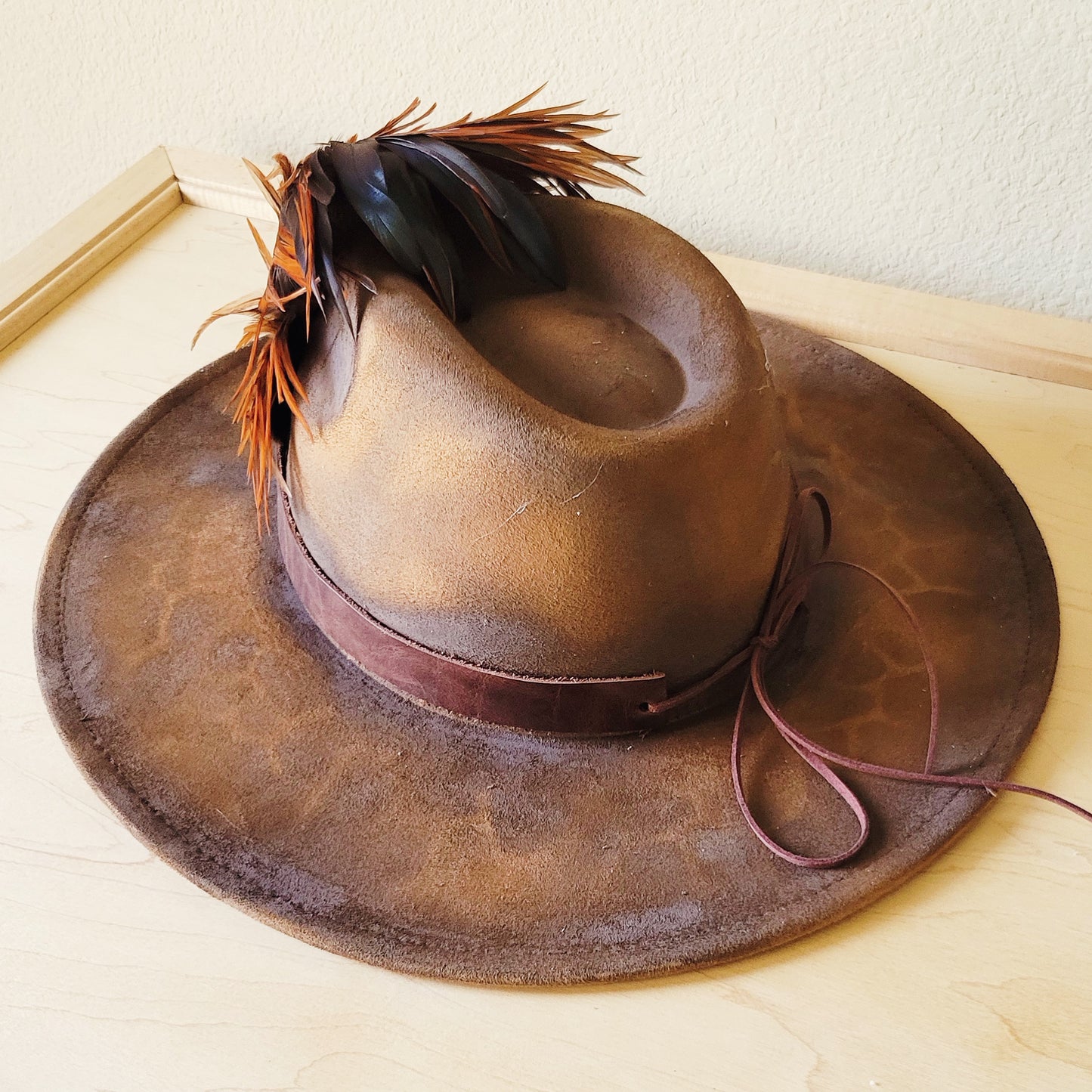 CUSTOM Hand-Painted Cowgirl Western Boho Hat & Band (A25)